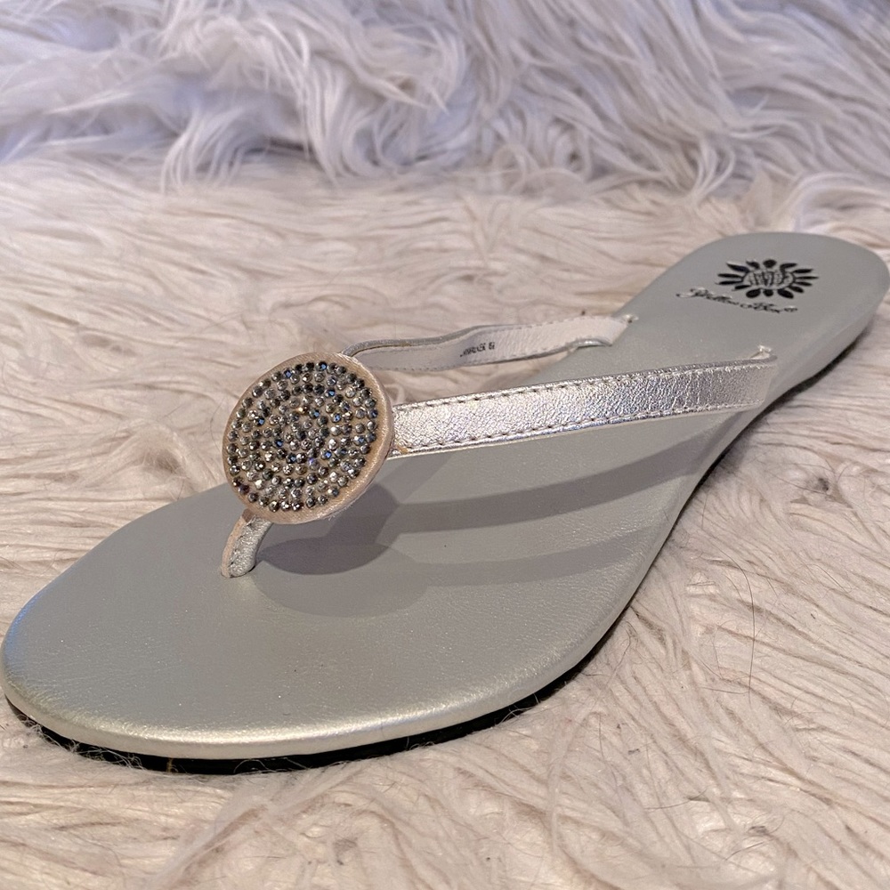 Yellow Box Silver Flat Shoe-New